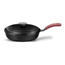 Frigideira de Ferro Fundido com Tampa de Ferro N24 Forno e Fogão 1,9 Litros Qualidade MTA - 8417