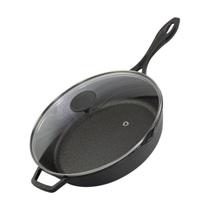 Frigideira De Ferro Fundido Com Tampa De Vidro 26 Cm Cabo de Ferro - Santana