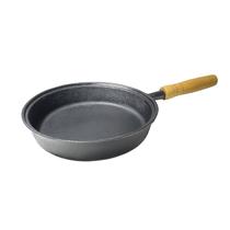 Frigideira de Ferro Fundido Grill Com Cabo Em Madeira 22cm