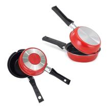 Frigideira Dupla 14Cm Antiaderente Vermelha (Hamb/Omelete)