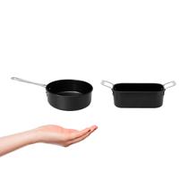 Frigideira e Travessa Mini Inox Preto Couvert Servir Entrada