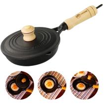 Frigideira Egg Pan Com Tampa Panela De Ferro Fundido Santana