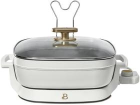 Frigideira elétrica genérica 5-7QT expansível branca 1500W