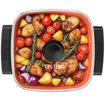 Frigideira Elétrica OSTBA com Tampa de Vidro, Panela Elétrica Antiaderente Cobre 30x30 cm para Cozinhar, 1500W, Alças Térmicas, Temperatura Ajustável, Livre de PTFE e PFOA Frigideira Elétrica OSTBA com Tampa de Vidro, Panela Elétrica Antiaderente Cobre 30x30 cm para Cozinhar, 1500W, Alças Térmicas, Temperatura Ajustável, Livre de PTFE e PFOA