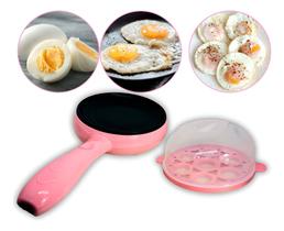 Frigideira Elétrica Portátil Cosedor De Ovos 2 Em 1 - Yonsa Rosa Frigideira Elétrica Portátil Cosedor De Ovos 2 Em 1 - Yonsa Rosa