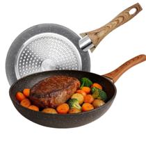 Frigideira em Alumínio Antiaderente Multifuncional Indução Gás Universal Fundo Stone 28cm