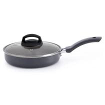 Frigideira enjoy 24 com tampa de vidro antiaderente cinza Alegrete