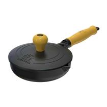 Frigideira Fast Egg Cabo Madeira e Tampa Ferro Fundido 15cm