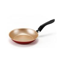 Frigideira Francesa 26cm Grande Cereja com Dourado Alumi-Aço Linha Premium J4TECH Alumínio Antiaderente Teflon Ultra Resistente