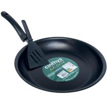 Frigideira Francesa Antiaderente 28cm Com Aba e Espátula Alimentos Saudáveis Saborosos Panela Grande 2,1L Teflon Cinthya