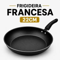 Frigideira Francesa Antiaderente Aluminio Teflon Com Espatula - Frigideira Francesa Antiaderente Aluminio Teflon Com Espatula -