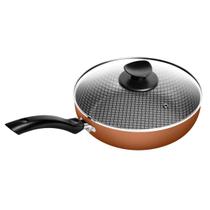 Frigideira Funda Antiaderente Cobre Nº 24 Masterflon Com Tampa Vidro Patolux Frigideira Funda Antiaderente Cobre Nº 24 Masterflon Com Tampa Vidro Patolux