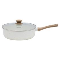 Frigideira Funda com Tampa Panela Wok 28cm Antiaderente Cerâmica Cooktop Fogão Indução Frigideira Funda com Tampa Panela Wok 28cm Antiaderente Cerâmica Cooktop Fogão Indução