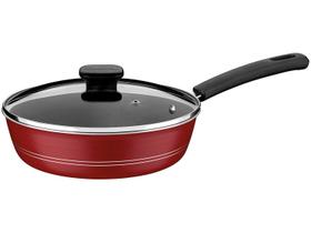 Frigideira Funda Tramontina com Tampa Sicília 24cm 2,5L Vermelho Frigideira Funda Tramontina com Tampa Sicília 24cm 2,5L Vermelho
