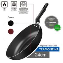 Frigideira Funda Tramontina Loreto Antiaderente Starflon Max Grafite 24 cm 2,2 L