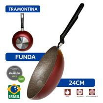 Frigideira Funda Tramontina Loreto C/Revestimento Interno Antiaderente Starflon Max 24cm 2,2 L - RED