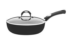 Frigideira Funda Tramontina Mônaco Induction 24cm 2,7L Alumínio Antiaderente Preto com Tampa de Vidr Frigideira Funda Tramontina Mônaco Induction 24cm 2,7L Alumínio Antiaderente Preto com Tampa de Vidr