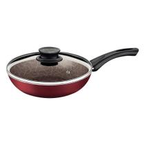 Frigideira Funda Tramontina Paris Antiaderente Starflon Max Vermelho Tampa Vidro 26 Cm 2,9 L Tramontina