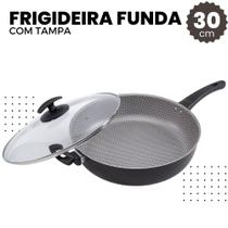 Frigideira Funda Wok, Alta 30cm 4,7L Com Tampa Fortaleza Antiaderente Frigideira Funda Wok, Alta 30cm 4,7L Com Tampa Fortaleza Antiaderente