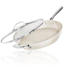 Frigideira Gotham Steel 14cm Antiaderente com Tampa - Creme Martelado Frigideira Gotham Steel 14cm Antiaderente com Tampa - Creme Martelado