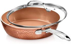 Frigideira Gotham Steel Hammered Copper Antiaderente 30 cm com tampa