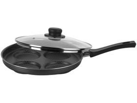 Frigideira Gourmet Antiaderente 4 Ovos Com Tampa Multiflon