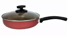 Frigideira Grande Antiaderente Não Gruda Grossa Vermelha Remaza