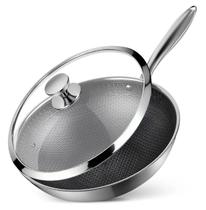 Frigideira Grande em Aço Inox 28 cm Antiaderente Cor Inox/Preto Frigideira Grande em Aço Inox 28 cm Antiaderente Cor Inox/Preto