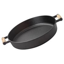 Frigideira Grande Sem Tampa Alça madeira 36 Cm Ferro Fundido