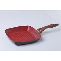 FRIGIDEIRA GRILL ALUM. ECOCCOK RED MARBLE N. 24x24 CM 1.4 L CERAMICA