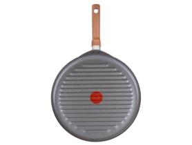 Frigideira Grill Antiaderente Rochedo de Alumínio Ondulada Natural Stone Cinza Claro 30cm