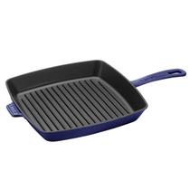 Frigideira Grill c/ Cabo Ferro Fundido Azul Marinho 26 x 26 cm - Staub