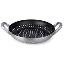 Frigideira Grill Profissional Preta 32 cm em Alumínio com Revestimento Interno Antiaderente Multiflon