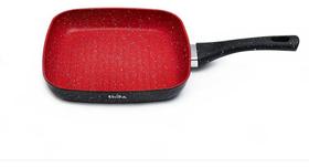 Frigideira Grill Quadrada 24cm Antiaderente Indução Stone Red Point Thika Frigideira Grill Quadrada 24cm Antiaderente Indução Stone Red Point Thika