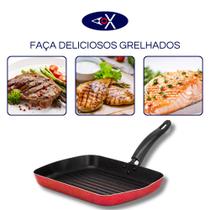 Frigideira Grill Quadrada Antiaderente Bistequeira Bifeteira Ondulada para Grelhados Panela