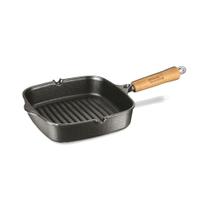 Frigideira Grill Quadrada Ferro Fundido 23.5x23.5x5.5cm Panela Mineira