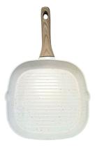 Frigideira Grill Quadrado Indução Fundo Triplo e Revestimento Ceramico Marmol 24cm Mimo Style