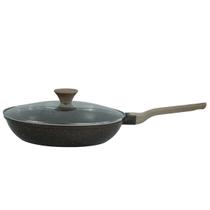 Frigideira Indução Antiaderente Revestimento Mármore Cerâmico 28cm Marrom