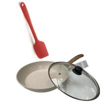 Frigideira Indução Ceramico 24 Cm Marmore - Espatula E Tampa Frigideira Indução Ceramico 24 Cm Marmore - Espatula E Tampa