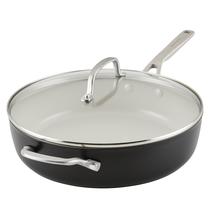 Frigideira KitchenAid em cerâmica anodizada dura 5L com tampa preta