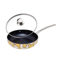 Frigideira KITCHENLY Happy Antiaderente Stone com tampa de 24 cm