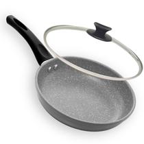 Frigideira Lyor Antiaderente Indução Granilite Cinza com Tampa
