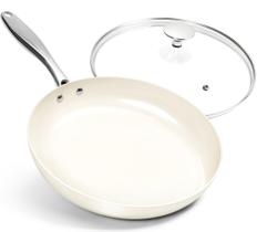 Frigideira MICHELANGELO 30cm de cerâmica antiaderente com tampa branca Frigideira MICHELANGELO 30cm de cerâmica antiaderente com tampa branca