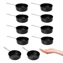 Frigideira Mini Cabo Inox Couvert Preto Servir 12cm 10un