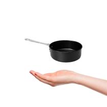 Frigideira Mini Cabo Inox Couvert Preto Servir Entrada Buffet 12cm