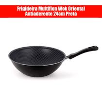 Frigideira Multiflon Wok Oriental Antiaderente 24cm Preta - Multifon