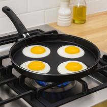 Frigideira Multiuso 4 Ovos 4 Divisórias Antiaderente em Alumínio Panela Hamburgueira 4 em 1 sem óleo