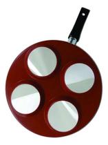 Frigideira Multiuso 4 Ovos/ Hambúrguer Alumínio Antiaderente vermelho