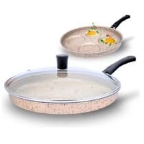 Frigideira Multiuso Gourmet 4 Divisórias Ovo Frito Com Tampa