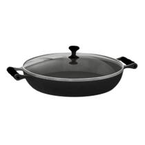 Frigideira Paella Com Alças De Silicone Preto E Tampa 36 Cm Frigideira Paella Com Alças De Silicone Preto E Tampa 36 Cm